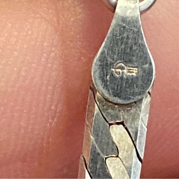 Vintage Sterling Silver Wide Herringbone 30 inch Necklace - Picture 11 of 12